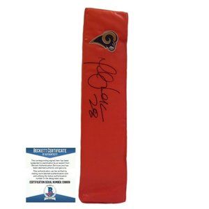 Marshall Faulk Rams Signed End Zone Football Pylon Proof Beckett BAS Autographed